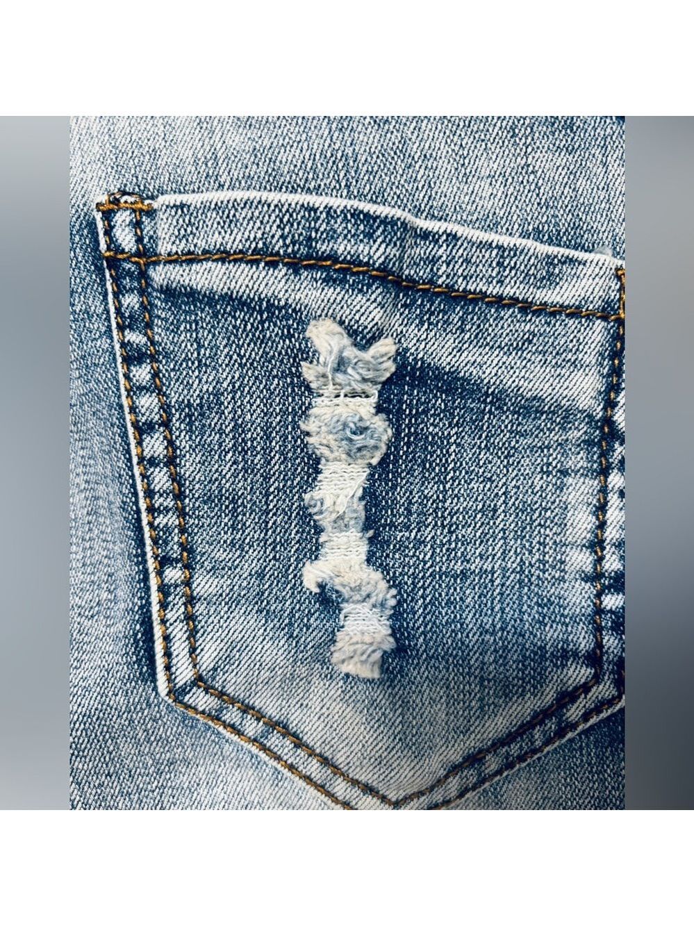 Sequin Rose Embellished Skinny Blue Denim Jeans Size 30 - Picture 4 of 5